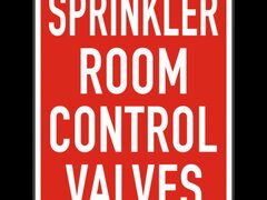 Sprinkler Room Control Valves Sign