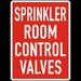 Sprinkler Room Control Valves Sign